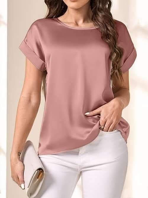 Women's Fashion Crewneck T-Shirt – 3/4 Sleeve Loose Casual Summer Tops