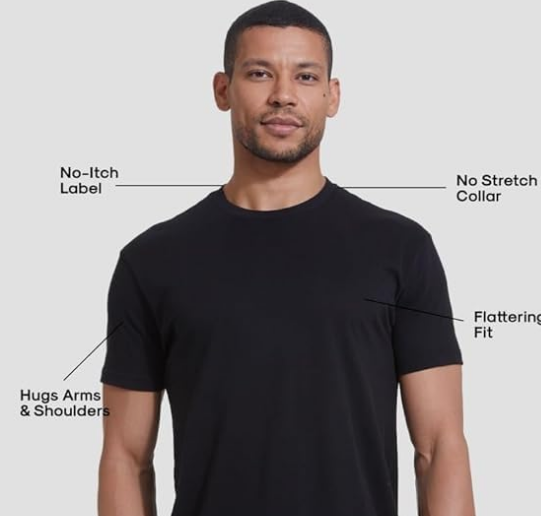 T-Shirts - Short Sleeve Crew Neck Plain Novelty T Shirt for Men - Image 2